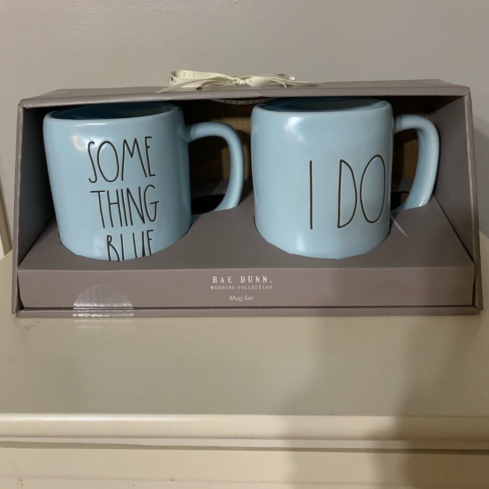 Rae Dunn wedding mugs, NWT